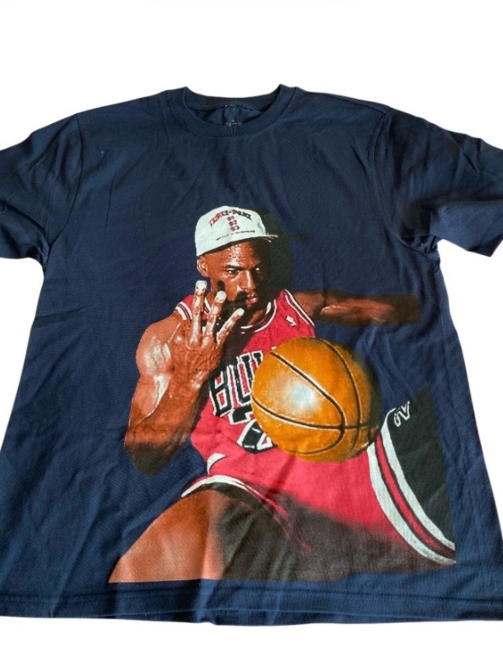 (3 FOR 20🍉☀️)Graphic Basketball Tee in Navy and Red